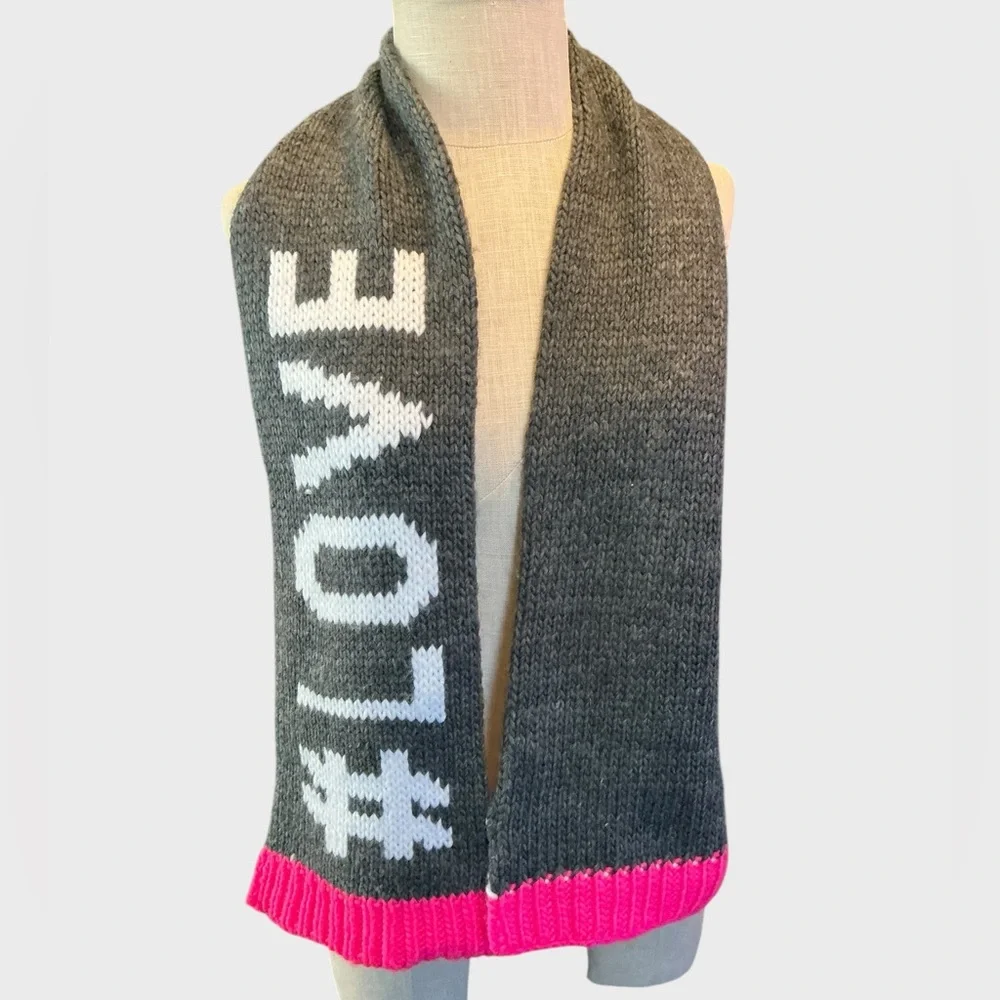 The Children's Place Gray and Pink Knit Scarf #LOVE